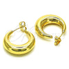 Oro Laminado Stud Earring, Gold Filled Style Hollow Design, Polished, Golden Finish, 02.163.0171.25