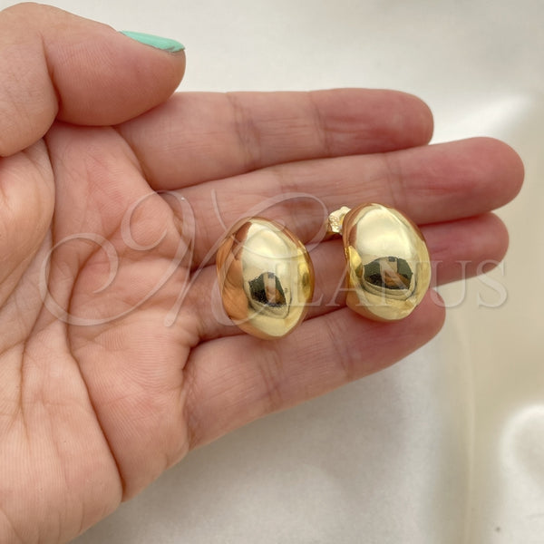 Gold Filled Ring — Stud Earring Hollow Design Polished 02. — alternate product view — SKU 151064 | Oro Laminado anillo — Stud Earring Hollow diseño pulido 02. — SKU 151064