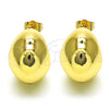 Oro Laminado Stud Earring, Gold Filled Style Hollow Design, Polished, Golden Finish, 02.163.0172.25