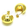 Oro Laminado Stud Earring, Gold Filled Style Hollow Design, Polished, Golden Finish, 02.163.0172.25