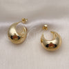 Oro Laminado Stud Earring, Gold Filled Style Hollow Design, Polished, Golden Finish, 02.163.0172.25