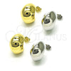 Oro Laminado Stud Earring, Gold Filled Style Hollow Design, Polished, Golden Finish, 02.163.0172.25