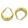 Oro Laminado Medium Hoop, Gold Filled Style Hollow Design, Polished, Golden Finish, 02.163.0174.35