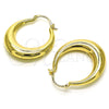 Oro Laminado Medium Hoop, Gold Filled Style Hollow Design, Polished, Golden Finish, 02.163.0174.35