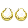 Oro Laminado Medium Hoop, Gold Filled Style Hollow Design, Polished, Golden Finish, 02.163.0174.35