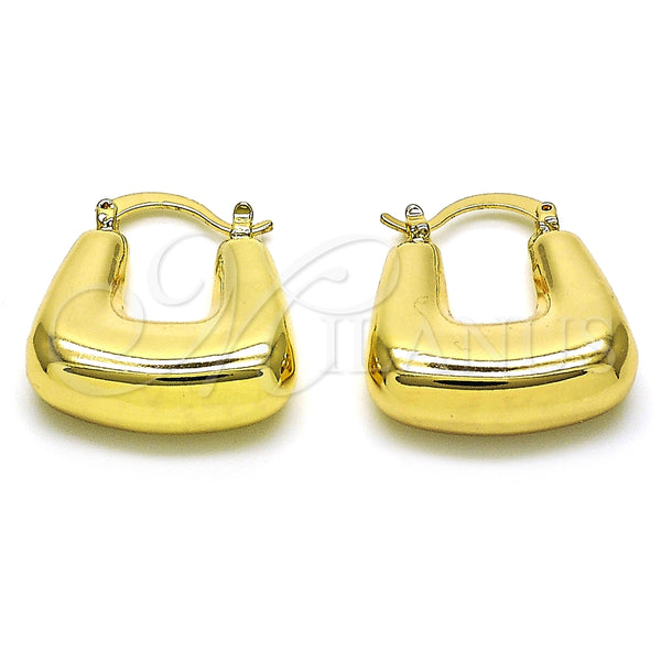 Oro Laminado Small Hoop, Gold Filled Style Chunky Design, Polished, Golden Finish, 02.163.0177.25