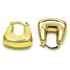 Oro Laminado Small Hoop, Gold Filled Style Hollow Design, Polished, Golden Finish, 02.163.0177.25