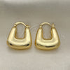 Oro Laminado Small Hoop, Gold Filled Style Hollow Design, Polished, Golden Finish, 02.163.0177.25