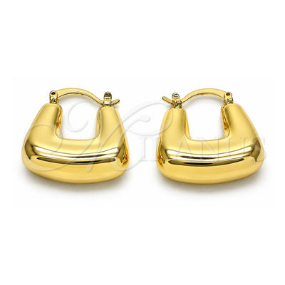 Oro Laminado Small Hoop, Gold Filled Style Hollow Design, Polished, Golden Finish, 02.163.0177.25