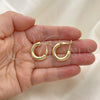 Oro Laminado Small Hoop, Gold Filled Style Hollow Design, Polished, Golden Finish, 02.179.0005.20