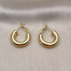 Oro Laminado Small Hoop, Gold Filled Style Hollow Design, Polished, Golden Finish, 02.179.0005.20