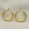 Oro Laminado Medium Hoop, Gold Filled Style Hollow Design, Polished, Golden Finish, 02.179.0005.30