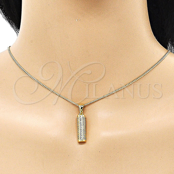 Gold Filled Ring — Earring and Pendant Adult Set with White Micro — alternate product view — SKU 151111 | Oro Laminado anillo — Earring and Pendant Adult Set with blanco Micro — SKU 151111