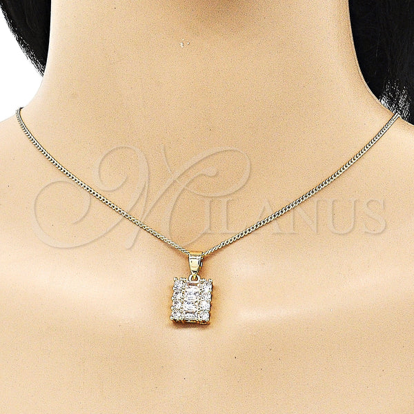 Gold Filled Ring — Earring and Pendant Adult Set Baguette and Cluster — alternate product view — SKU 151121 | Oro Laminado anillo — Earring and Pendant Adult Set Baguette and Cluster — SKU 151121