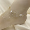 Oro Laminado Fancy Anklet, Gold Filled Style with Ivory Pearl, Polished, Golden Finish, 03.386.0024.10 (10 MM Thickness, 10 Inches Length)