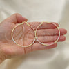 Oro Laminado Large Hoop, Gold Filled Style Diamond Cutting Finish, Tricolor, 02.168.0037.1.50