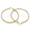 Oro Laminado Large Hoop, Gold Filled Style Diamond Cutting Finish, Tricolor, 02.168.0037.1.50