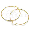 Oro Laminado Large Hoop, Gold Filled Style Diamond Cutting Finish, Tricolor, 02.168.0037.1.60 for wholesale, additional product view 5