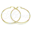 Oro Laminado Large Hoop, Gold Filled Style Diamond Cutting Finish, Tricolor, 02.168.0037.1.60 for wholesale, main product view