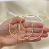 Oro Laminado Extra Large Hoop, Gold Filled Style Diamond Cutting Finish, Tricolor, 02.168.0037.1.70