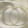 Oro Laminado Extra Large Hoop, Gold Filled Style Diamond Cutting Finish, Tricolor, 02.168.0037.1.70