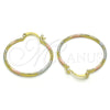 Oro Laminado Medium Hoop, Gold Filled Style Diamond Cutting Finish, Tricolor, 02.168.0039.1.30