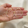 Oro Laminado Medium Hoop, Gold Filled Style Diamond Cutting Finish, Tricolor, 02.168.0039.1.40