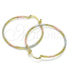 Oro Laminado Medium Hoop, Gold Filled Style Diamond Cutting Finish, Tricolor, 02.168.0039.1.40