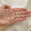 Oro Laminado Large Hoop, Gold Filled Style Diamond Cutting Finish, Tricolor, 02.168.0039.1.50