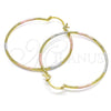 Oro Laminado Large Hoop, Gold Filled Style Diamond Cutting Finish, Tricolor, 02.168.0039.1.50