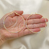 Oro Laminado Large Hoop, Gold Filled Style Diamond Cutting Finish, Tricolor, 02.168.0039.1.60