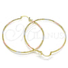 Oro Laminado Large Hoop, Gold Filled Style Diamond Cutting Finish, Tricolor, 02.168.0039.1.60