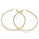 Oro Laminado Large Hoop, Gold Filled Style Diamond Cutting Finish, Tricolor, 02.168.0039.1.60