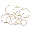 Oro Laminado Large Hoop, Gold Filled Style Diamond Cutting Finish, Tricolor, 02.168.0039.1.60