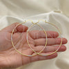 Oro Laminado Extra Large Hoop, Gold Filled Style Diamond Cutting Finish, Tricolor, 02.168.0039.1.70