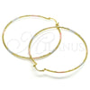 Oro Laminado Extra Large Hoop, Gold Filled Style Diamond Cutting Finish, Tricolor, 02.168.0039.1.70
