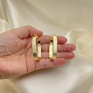 Gold Filled Hoop Earrings — Small Hoop Greek Key Design Diamond Cutting 02. — main product view — SKU 151183 | Oro Laminado aretes de aro — Small Hoop Greek Key diseño Diamond Cutting 02. — SKU 151183