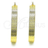 Oro Laminado Small Hoop, Gold Filled Style Greek Key Design, Diamond Cutting Finish, Golden Finish for wholesale, additional product view 4