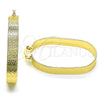 Oro Laminado Small Hoop, Gold Filled Style Greek Key Design, Diamond Cutting Finish, Golden Finish for wholesale, main product view