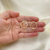 Oro Laminado Small Hoop, Gold Filled Style Greek Key Design, Polished, Tricolor, 02.170.0408.15