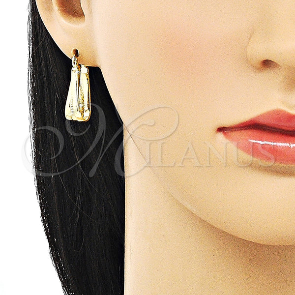 Gold Filled Hoop Earrings — Small Hoop Diamond Cutting 02. — alternate product view — SKU 151191 | Oro Laminado aretes de aro — Small Hoop Diamond Cutting 02. — SKU 151191