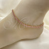 Oro Laminado Fancy Anklet, Gold Filled Style Baguette Design, with Pink Cubic Zirconia, Polished, Golden Finish, 03.130.0008.3.10 (05 MM Thickness, 10 Inches Length)