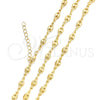 Oro Laminado Basic Necklace, Gold Filled Style Puff Mariner Design, Polished, Golden Finish, 04.09.0185.20 (04 MM Thickness, 20 Inches Length)