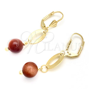 Gold Filled Ring — Dangle Earring Ball Design with Brown Goldstone Venturina — main product view — SKU 151210 | Oro Laminado anillo — Dangle Earring Ball diseño with Brown Goldstone Venturina — SKU 151210
