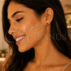 Oro Laminado Stud Earring, Gold Filled Style Ladybug Design, Red Enamel Finish, Golden Finish, 02.02.0501
