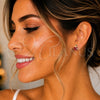 Oro Laminado Stud Earring, Gold Filled Style Apple Design, Red Enamel Finish, Golden Finish, 02.02.0502