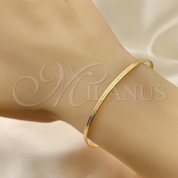 Gold Filled Ring — Basic Bracelet Herringbone Design Polished 03.02. 02 MM — alternate product view — SKU 151238 | Oro Laminado anillo — básico Bracelet Herringbone diseño pulido 03.02. 02 MM — SKU 151238