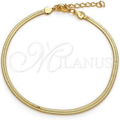 Oro Laminado Basic Bracelet, Gold Filled Style Herringbone Design, Polished, Golden Finish, 03.02.0095.07 (02 MM Thickness, 7 Inches Length)
