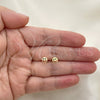Oro Laminado Stud Earring, Gold Filled Style White Polished, Golden Finish, 02.02.0507