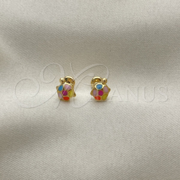 Gold Filled Ring — Stud Earring Turtle Design Multicolor Enamel 02.02. — alternate product view — SKU 151243 | Oro Laminado anillo — Stud Earring Turtle diseño Multicolor Enamel 02.02. — SKU 151243